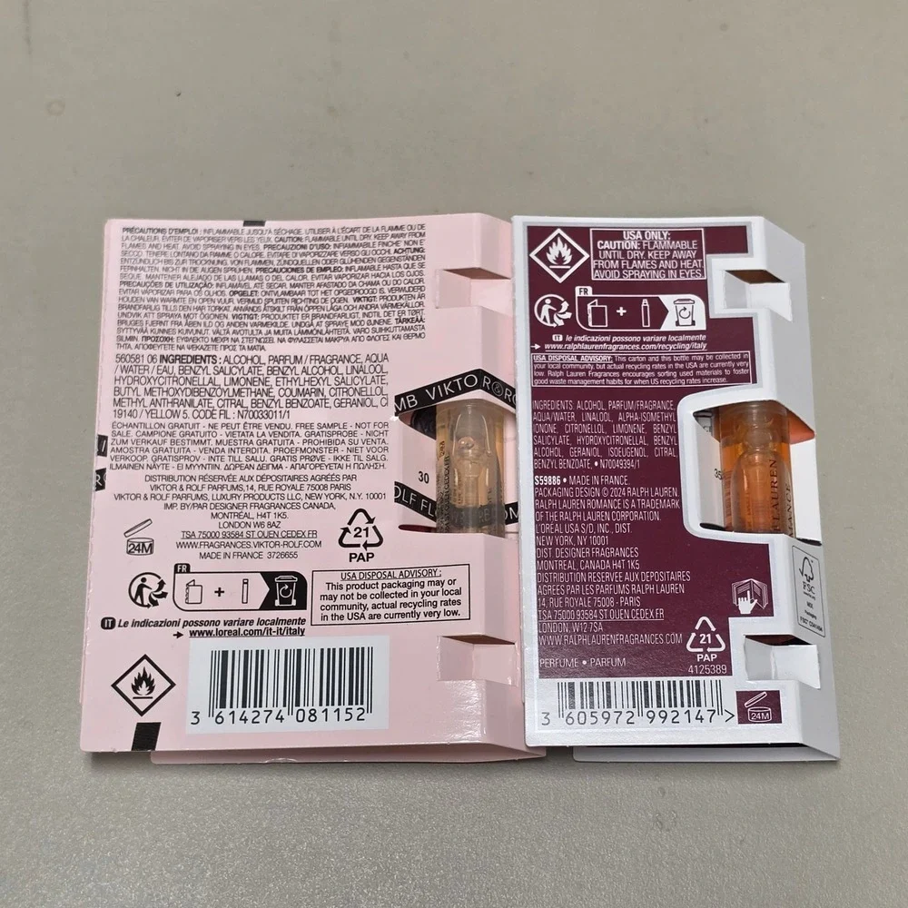 Viktor&Rolf Flowerbomb Tiger Lily & Ralph Lauren Romance Elixir Sample Set 1.2ml